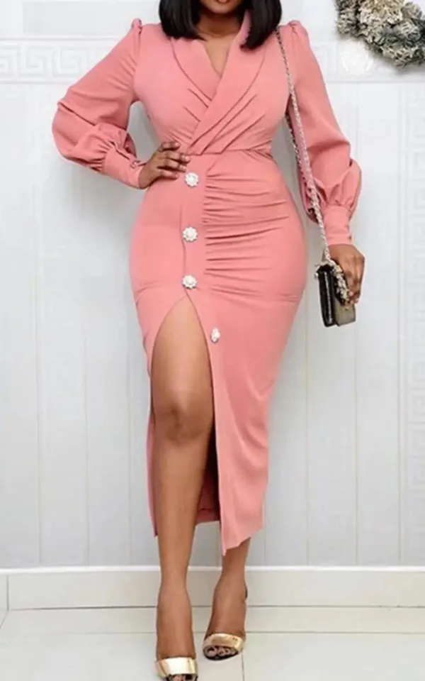 robe-africaine-rose-chic-1 Robe Africaine Chic Rose pour Femme