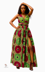 Robe Africaine sans manche pour femme avec motifs colorés