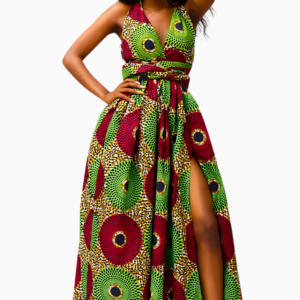 Robe Africaine sans manche pour femme avec motifs colorés