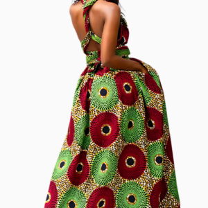 Robe élégante d'inspiration africaine, sans manches et fluide