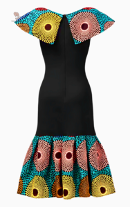 Robe africaine aux motifs colorés et coupe sirène