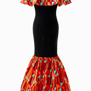 Robe sirène africaine avec col Mao élégant