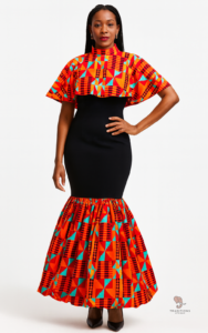 Robe femme avec design sirène, style africain