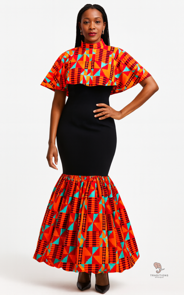 Robe femme avec design sirène, style africain