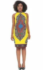 Robe Africaine Tissu Wax design coloré et vibrant