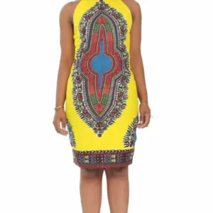 Robe Africaine Tissu Wax design coloré et vibrant