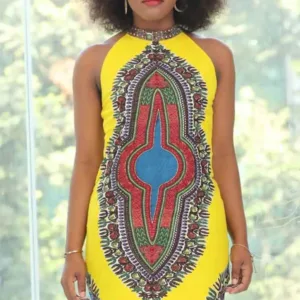 Robe Wax femme style africain aux motifs traditionnels