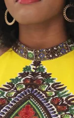 Tissu Wax robe africaine élégante pour femme
