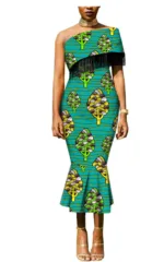 Robe Femme en Tissu Wax Coloré