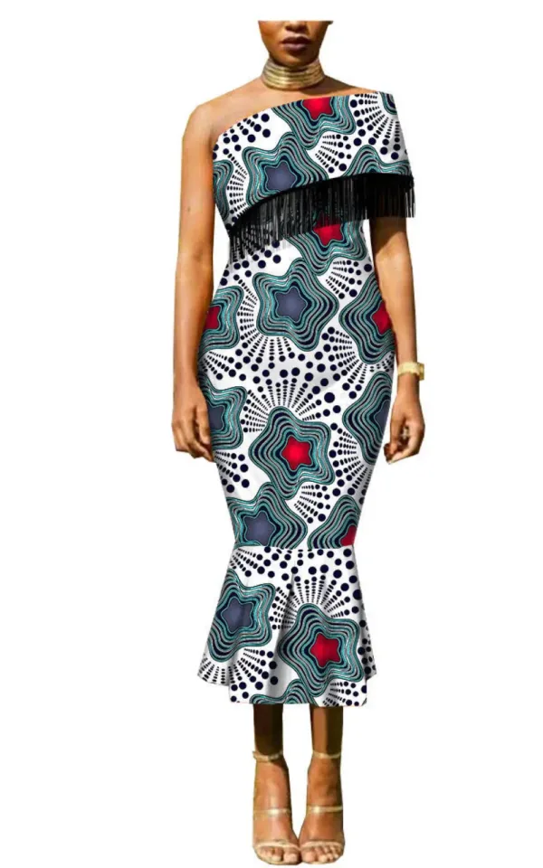 Robe Africaine Élégante en Tissu Wax