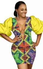 Robe en wax pour célébrations et fêtes