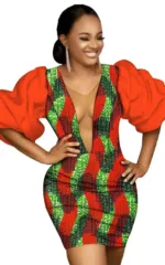 Robe africaine moderne avec coupe flatteuse