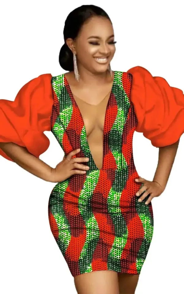 Robe africaine moderne avec coupe flatteuse