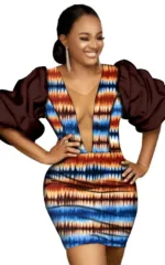 Robe d'été africaine en imprimé wax