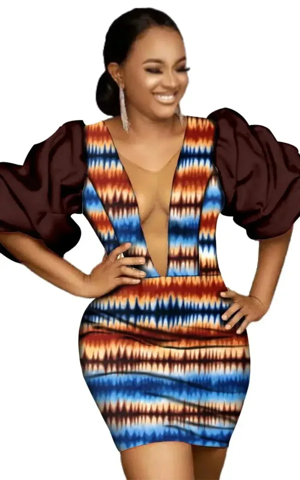 Robe d'été africaine en imprimé wax