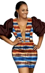 Robe Afrique femme avec motifs vibrants
