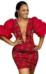 Robe femme en wax aux couleurs vives