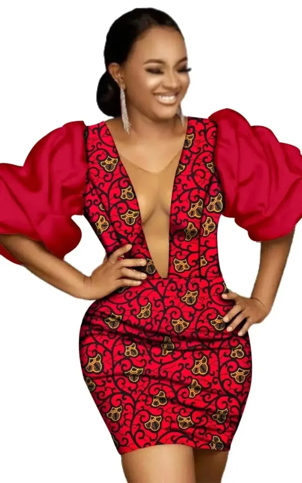 Robe femme en wax aux couleurs vives