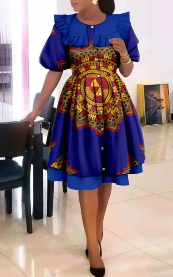 Robe africaine ajustée, silhouette flatteuse