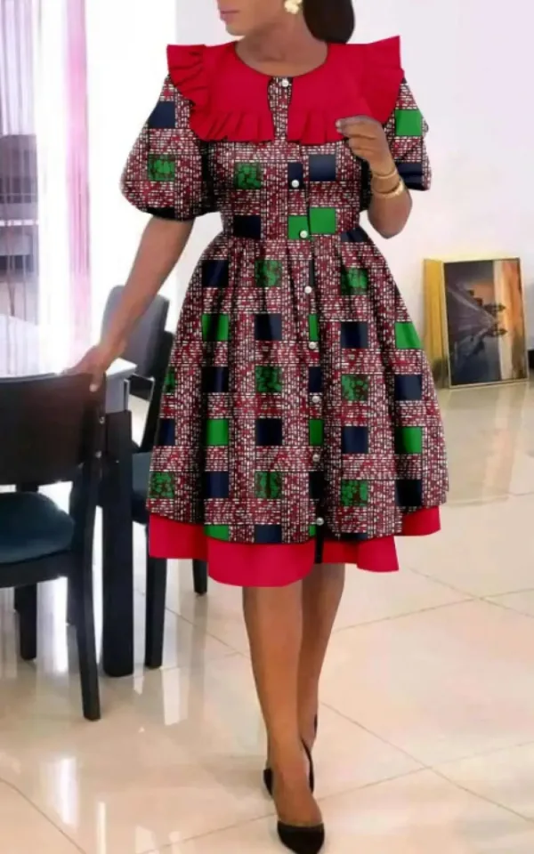 Robe africaine chic avec motifs traditionnels