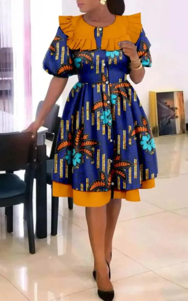 Robe Afrique à manches courtes pour l'été