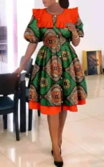 Robe africaine longue, tissus vibrants