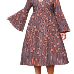 Robe imprimée inspirée de l'Afrique pour femme