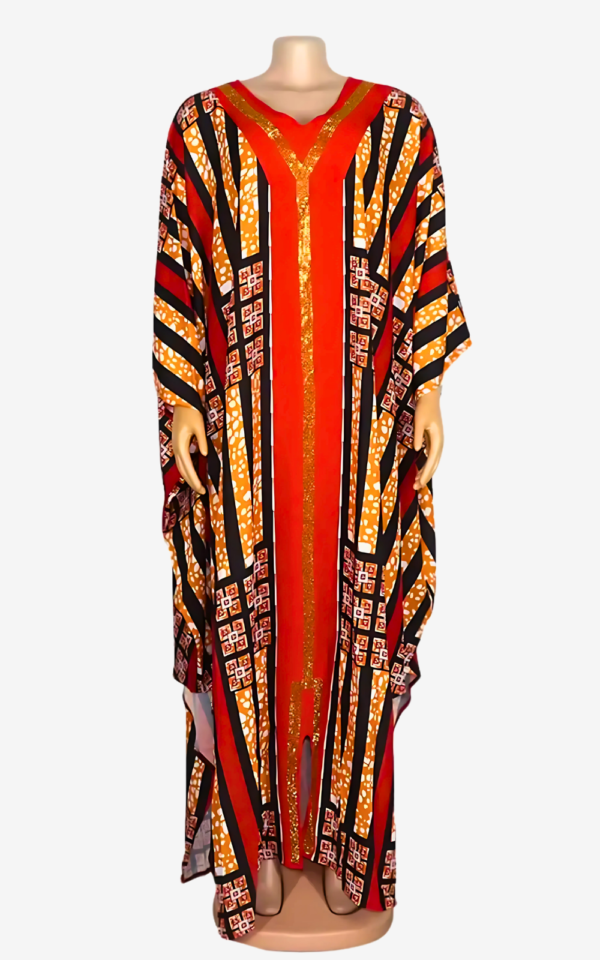 Style boubou féminin en tissu corail