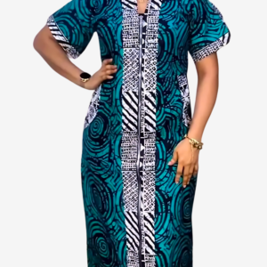 Robe Boubou Africaine Longue Bleue pour femme