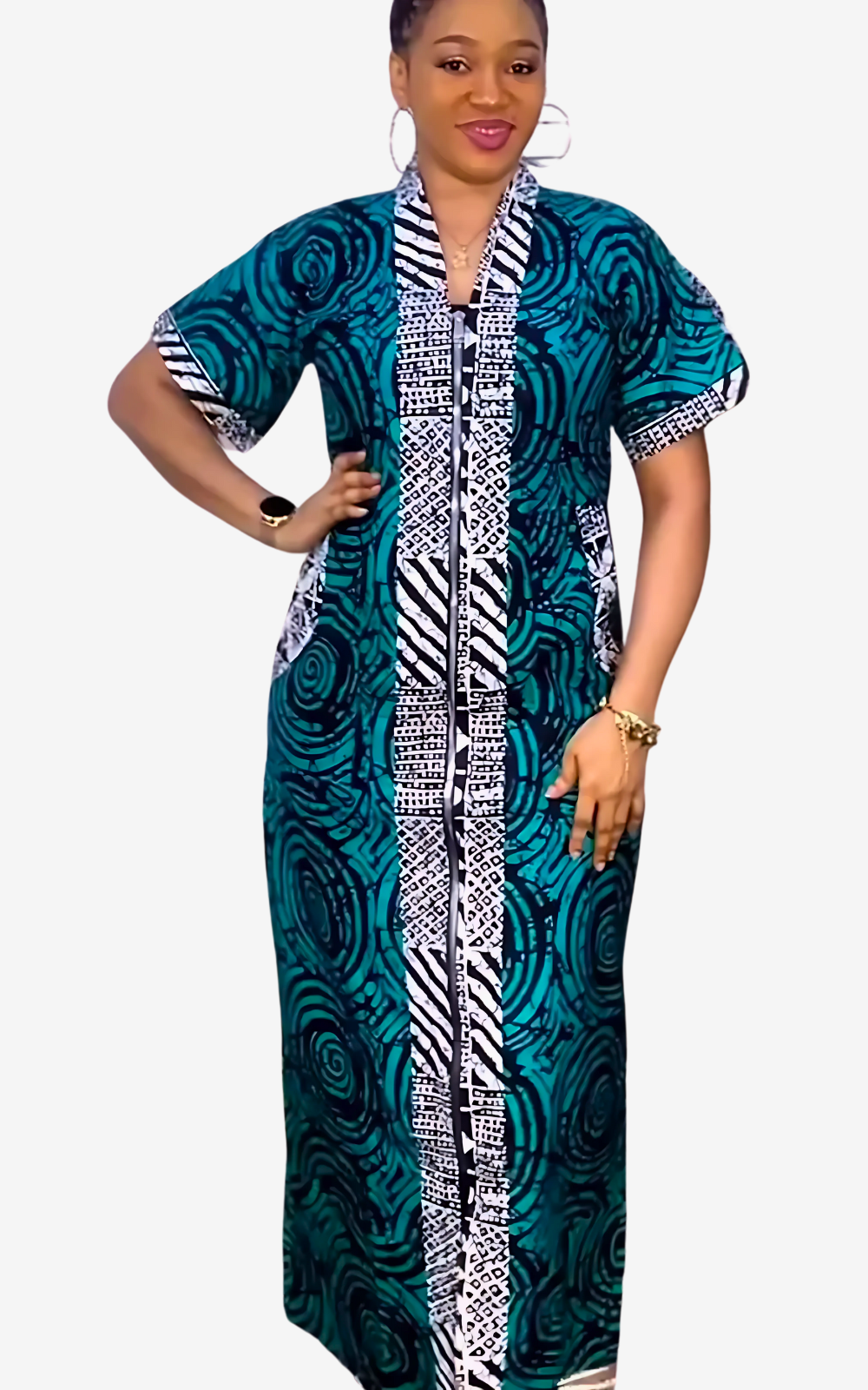 Robe Boubou Africaine Longue Bleue pour femme