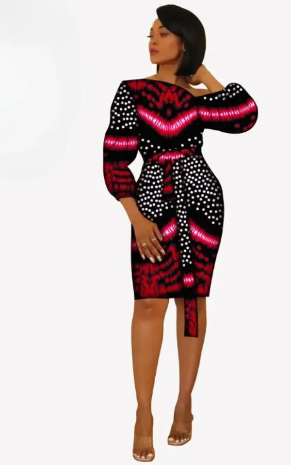 Robe avec broderies africaines élégantes et colorées