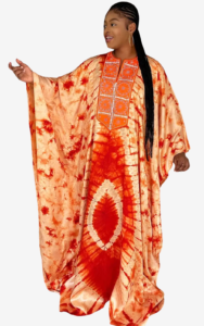 Robe Caftan femme avec motifs inspirés de l'Afrique