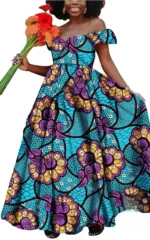 Robe Africaine stylée avec motifs vibrants