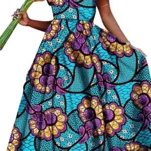 Robe Africaine stylée avec motifs vibrants