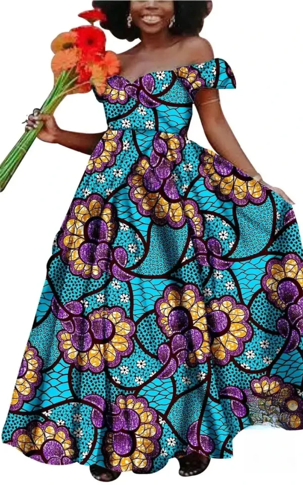 Robe Africaine stylée avec motifs vibrants