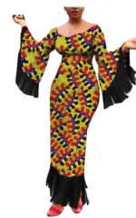 Robe colorée avec designs africains uniques