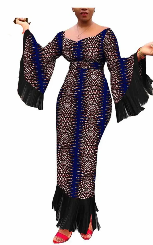 Mode africaine : robe longue à motifs