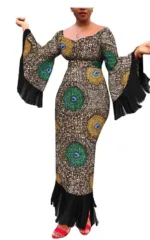 Robe longiligne avec motifs ethniques