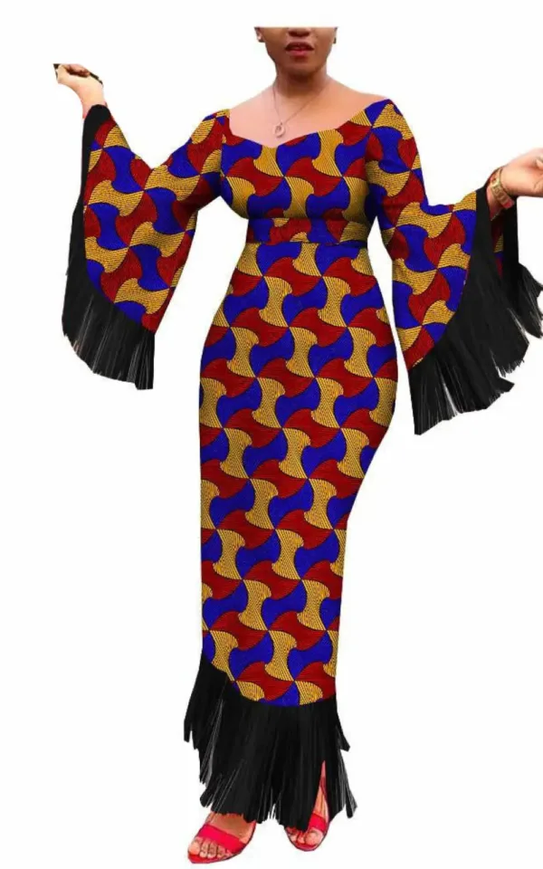Robe élégante à motifs culturels africains