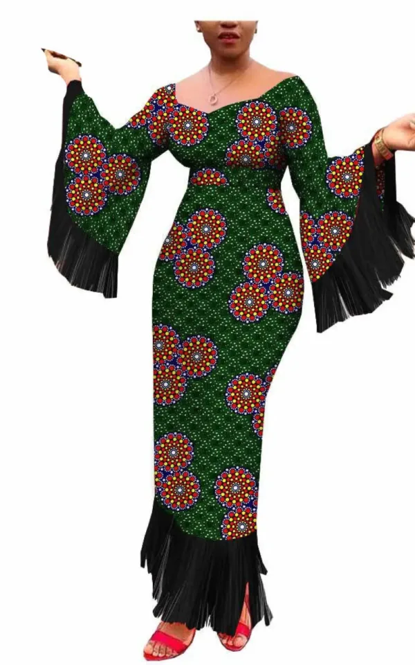 Robe femme avec imprimés africains