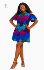 Vêtements traditionnels africains, robe courte femme
