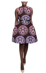 Robe courte imprimée style africain pour femmes