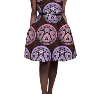 Robe courte imprimée style africain pour femmes