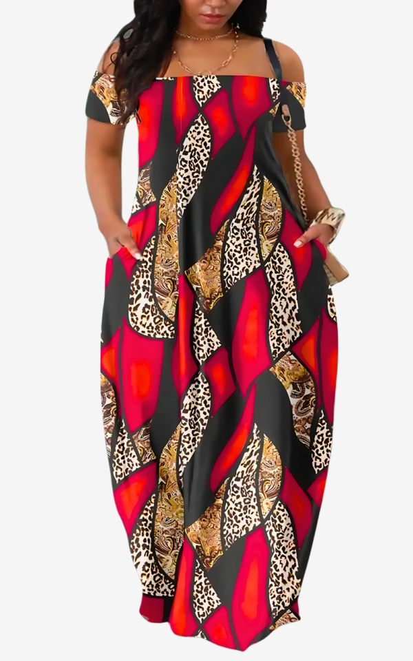 Élégante robe d'été, motifs africains modernes