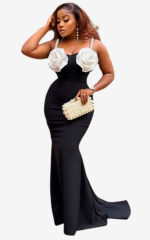 Robe de soirée élégante avec motifs africains
