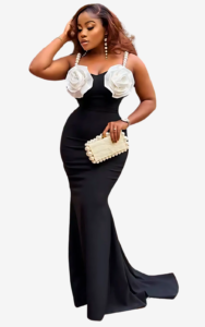 Robe de soirée élégante avec motifs africains