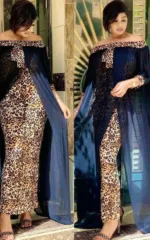 Robe avec design léopard pour femme
