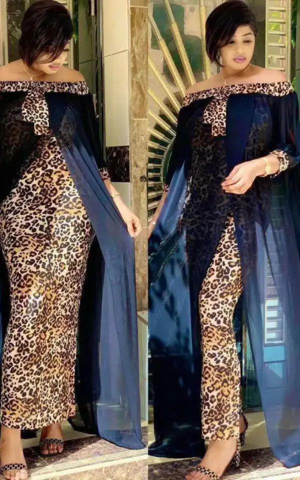 Robe avec design léopard pour femme