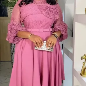 Robe Soirée Dentelle Africaine Femme