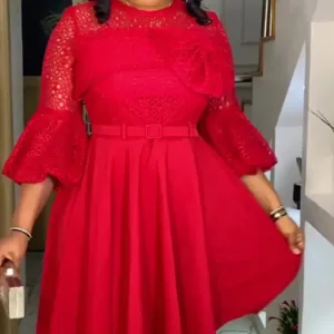 Robe Africaine Élégante en Dentelle